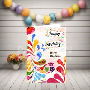 floral-ornament-birthday-greeting-card Send Floral Ornament Birthday Greeting Card to Pakistan online with PK Flowers n Gift Shop