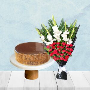 luxe-cake-blooms-gift-combo Luxe Cake & Blooms Gift Combo with Three Milk Cake & Fresh Flower Bouquet